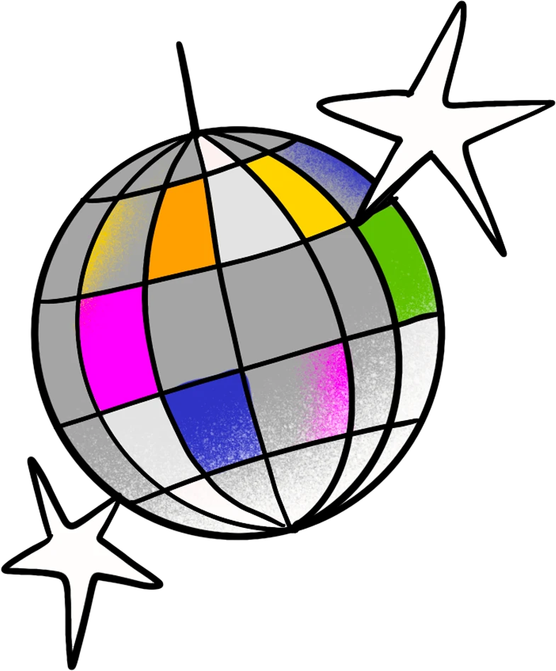 Illustration of a disco ball