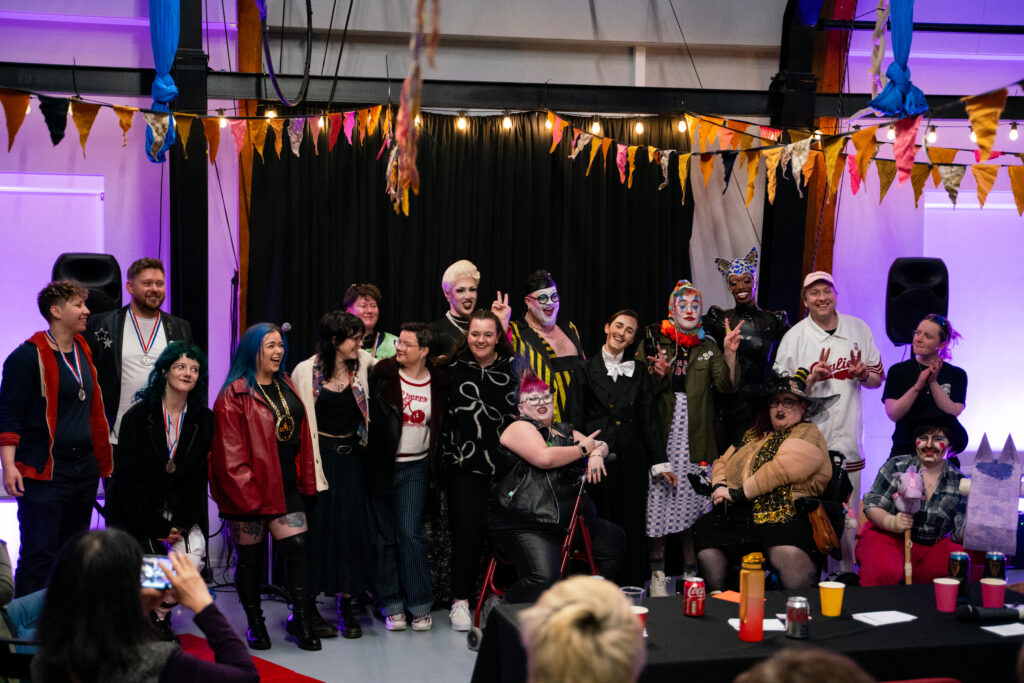 All performers and judges lined up